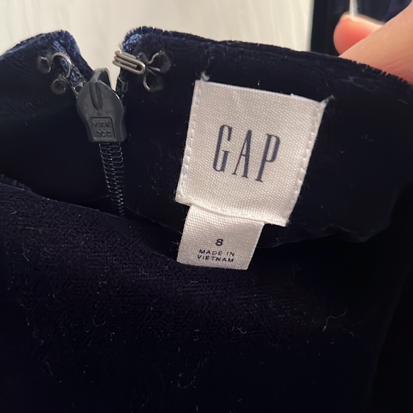 GAP Navy Velvet Wide Leg Jumpsuit Size 8 - Picture 5 of 7